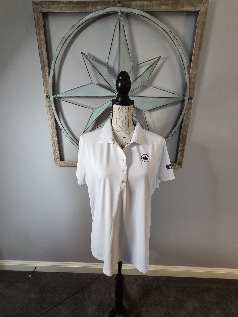 Peter Millar RSM Classic Women's White & Navy Polo Top - XXL